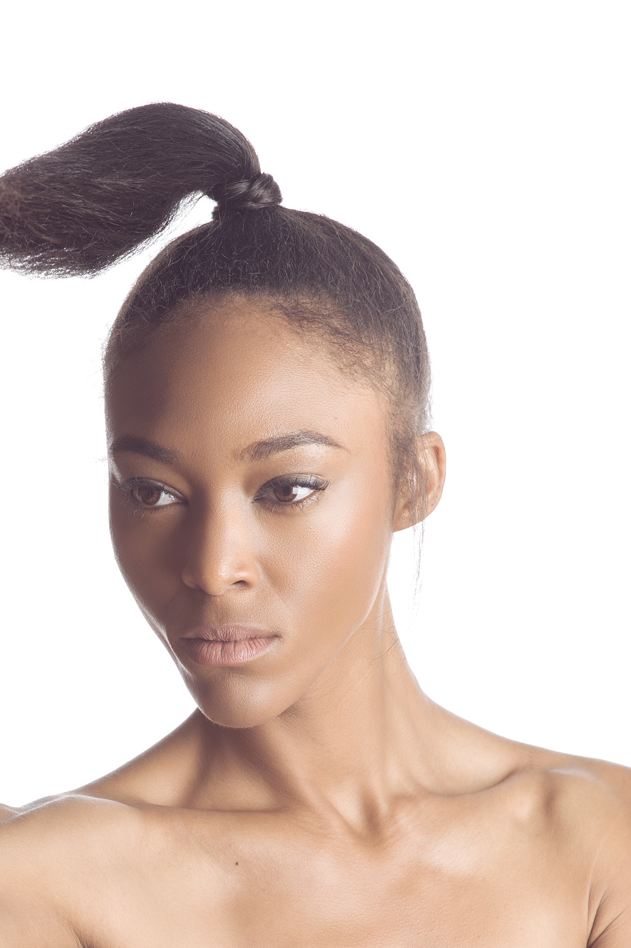 High key headshot of model Ty'Kea Trichelle